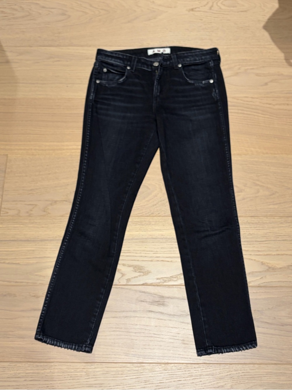AMO Women's Straight-Leg Jeans in Deep Black Wash